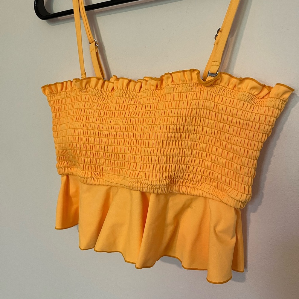 Yellow Ruffle Crop Bikini Top - Picture 4 of 12